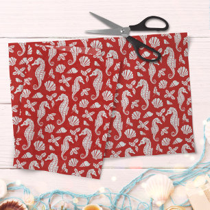 Papier Mousseline Motif des Seahores de Noël de Red Beach