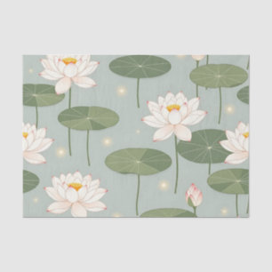 Papier Mousseline Motif d'étang de lotus de nénuphar