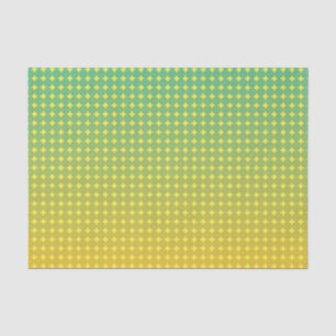 Papier Mousseline Motif d'été Citrus Green et Orange Ombre