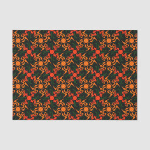 Papier Mousseline Motif d'étoile tribale verte et jaune