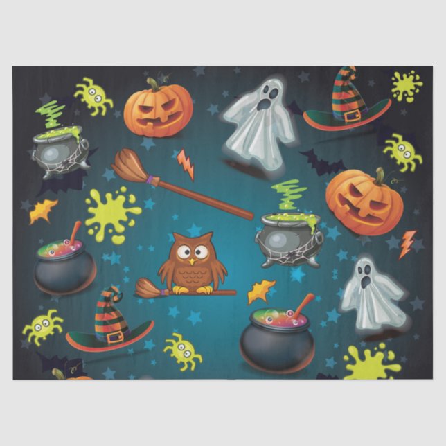 Papier Mousseline Motif d'Halloween (Recto)
