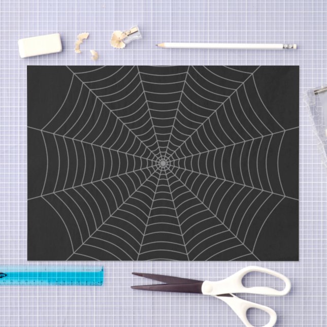 Papier Mousseline Motif d'Halloween gris noir (Artisanat)