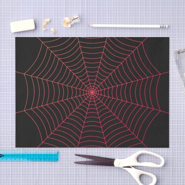 Papier Mousseline Motif d'Halloween noir et rouge (Artisanat)