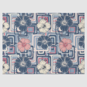 Papier Mousseline Motif d'Hibiscus Tropical de Côte (10)