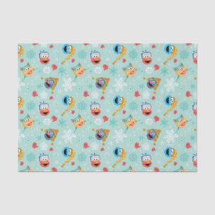 Papier Mousseline Motif d'hiver de la rue Sesame