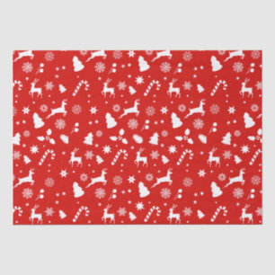 Papier Mousseline Motif d'hiver géométrique du festival Red White Xm