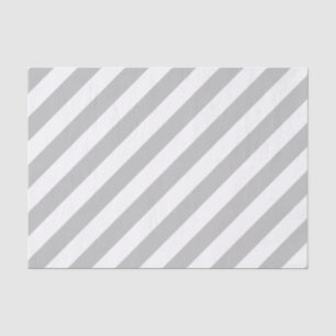 Papier Mousseline Motif diagonal gris et blanc de rayures