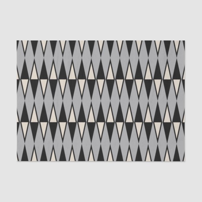 Papier Mousseline Motif diamant moderne du milieu du siècle (Recto)