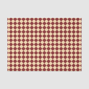 Papier Mousseline Motif diamant rouge jaune Checker