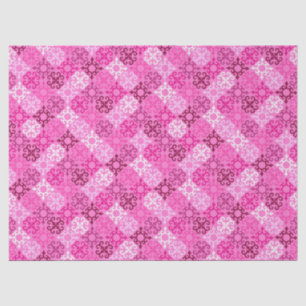 Papier Mousseline Motif diamanté à filigrane rose