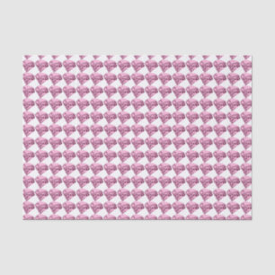 Papier Mousseline Motif Diamants roses