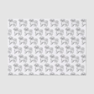 Papier Mousseline Motif d'illustration de chien de dessin mignon mal