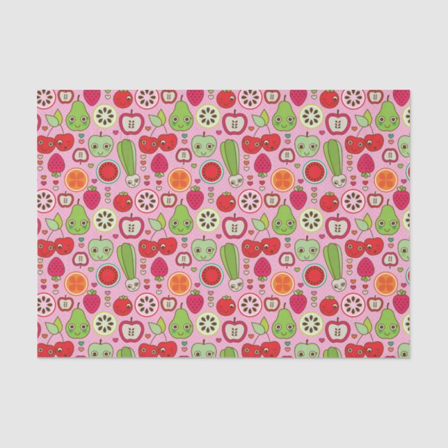 Papier Mousseline motif d'illustration de cuisine de fruit (Recto)