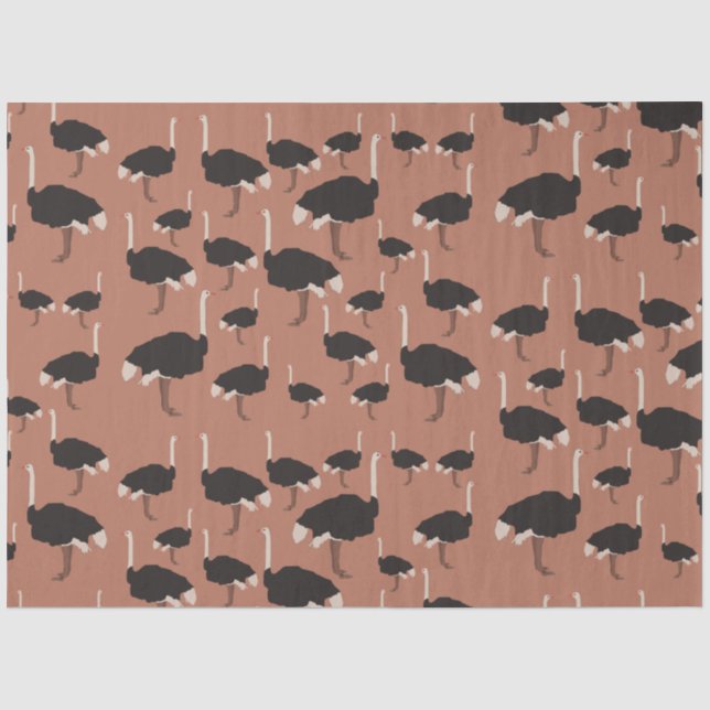 Papier Mousseline Motif d'illustration Ostrich Bird (Recto)