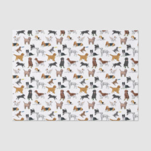 Papier Mousseline Motif d'illustrations de chiens mignons