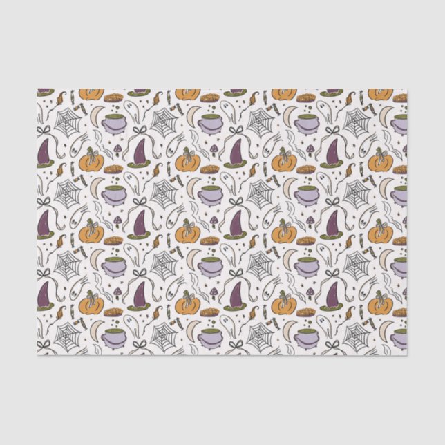 Papier Mousseline Motif d'illustrations d'Halloween (Recto)