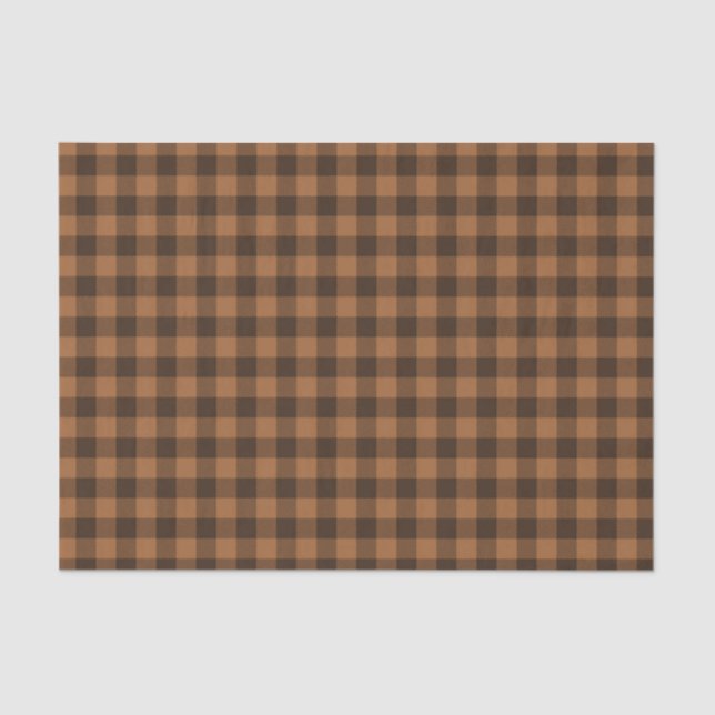 Papier Mousseline Motif d'impression Cosy Brown Plaid Buffalo (Recto)