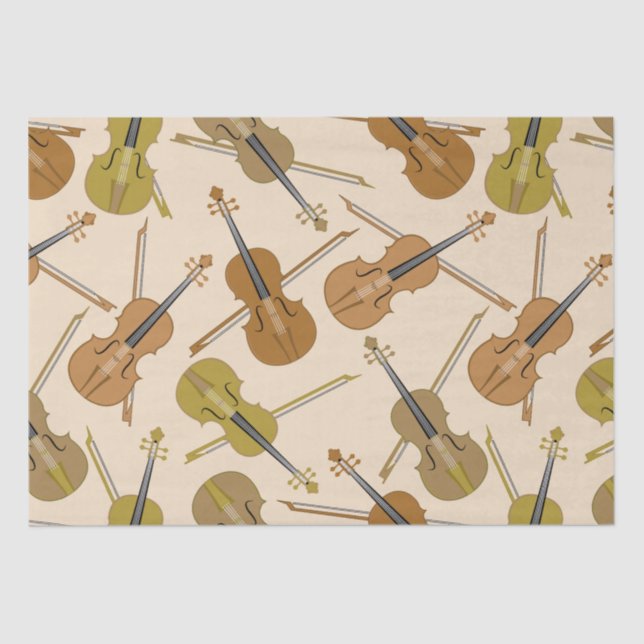 Papier Mousseline Motif d'impression de violon (Recto)