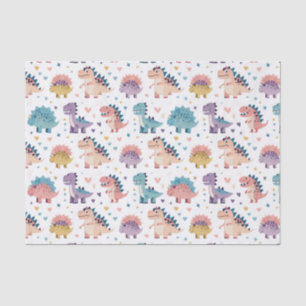 Papier Mousseline Motif Dinosaure coloré mignon et amusant