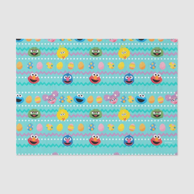Papier Mousseline Motif d'oeufs de Pâques de la rue Sesame (Recto)