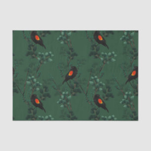 Papier Mousseline Motif d'oiseau-noir à ailes rouges