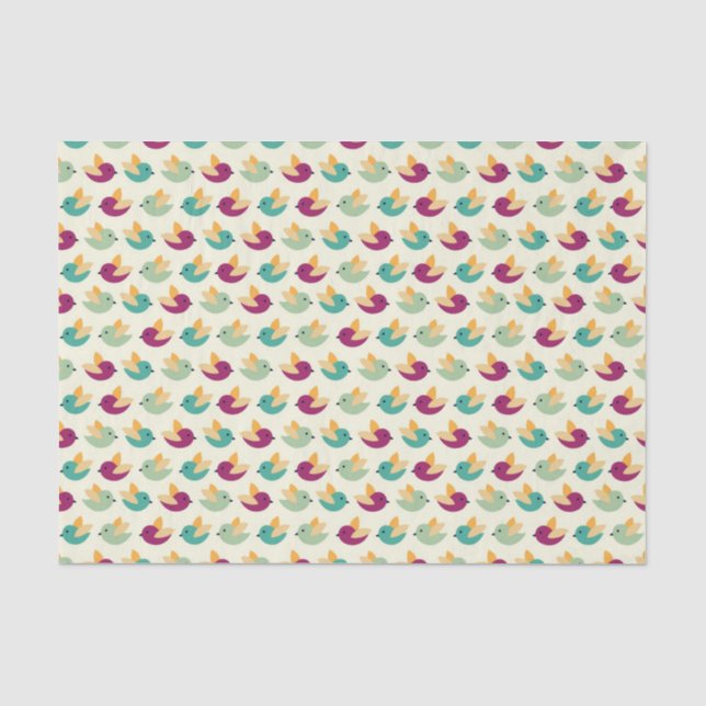 Papier Mousseline Motif d'oiseaux (Recto)