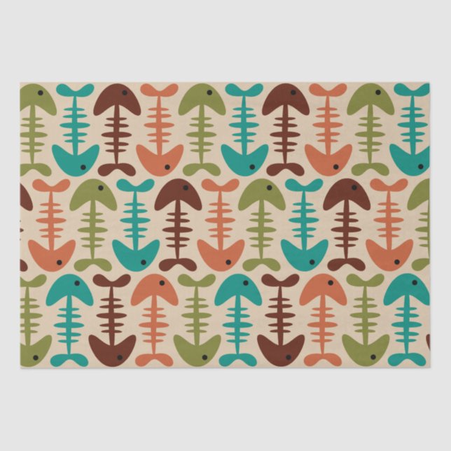 Papier Mousseline Motif d'os de poisson mignon (Recto)