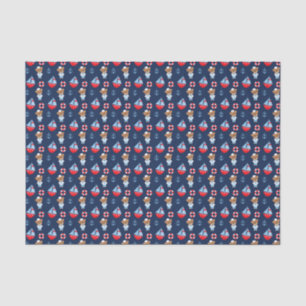 Papier Mousseline Motif d'ours et de voiliers