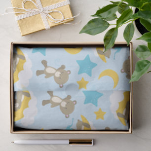 Papier Mousseline Motif D'Ours, Mignonnes Ours, Nounours, Étoiles