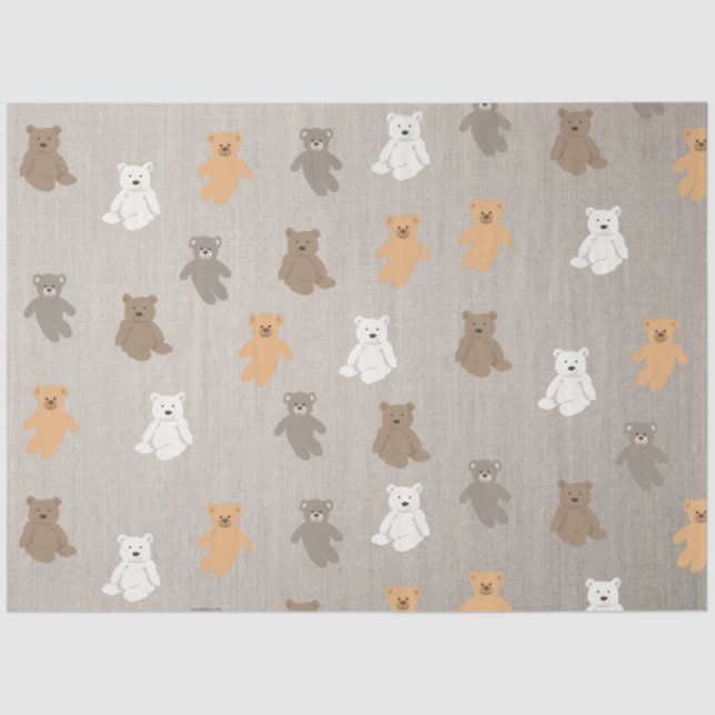 Papier Mousseline Motif d'ours mou (Recto)