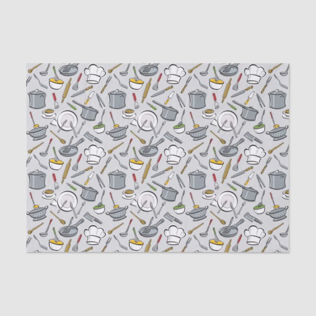 Papier Mousseline Motif d'outils de cuisine (Recto)