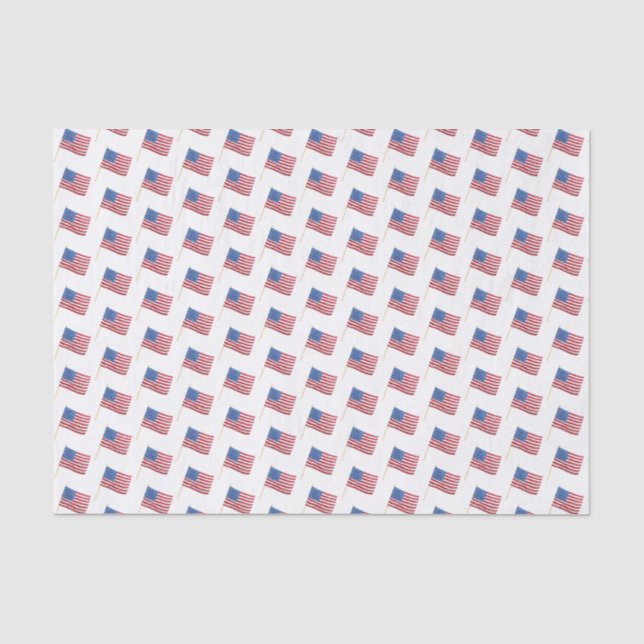 Papier Mousseline motif drapeau 4 juillet Aquarelle USA (Recto)