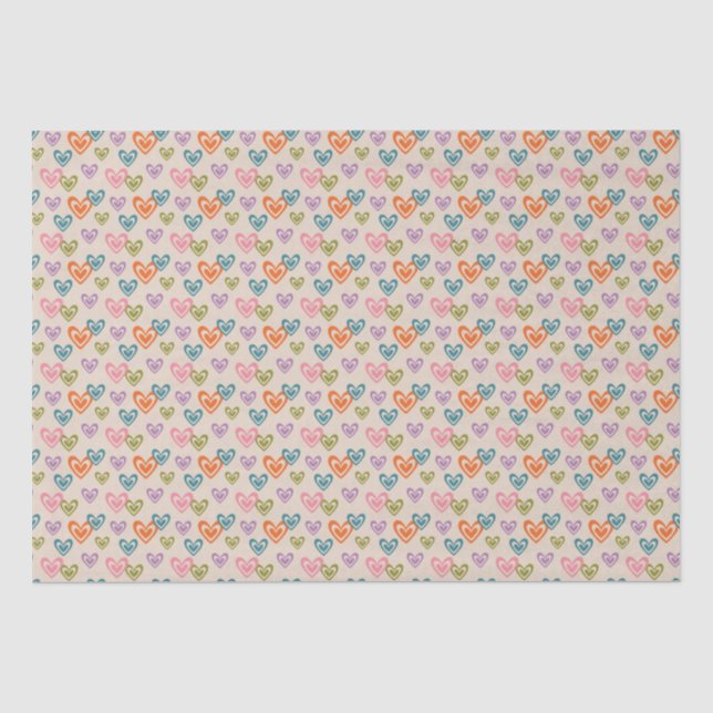 Papier Mousseline Motif du coeur Valentine (Recto)
