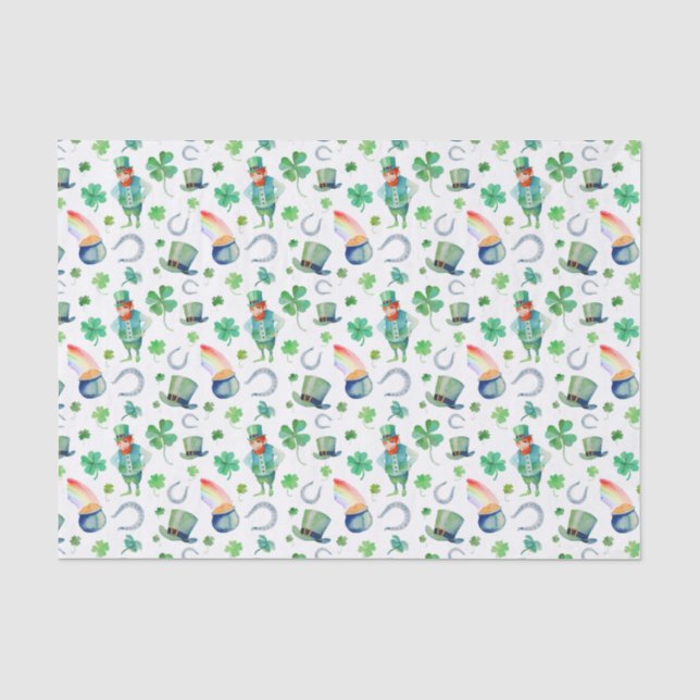 Papier Mousseline Motif du jour de St Patrick d'aquarelle (Recto)