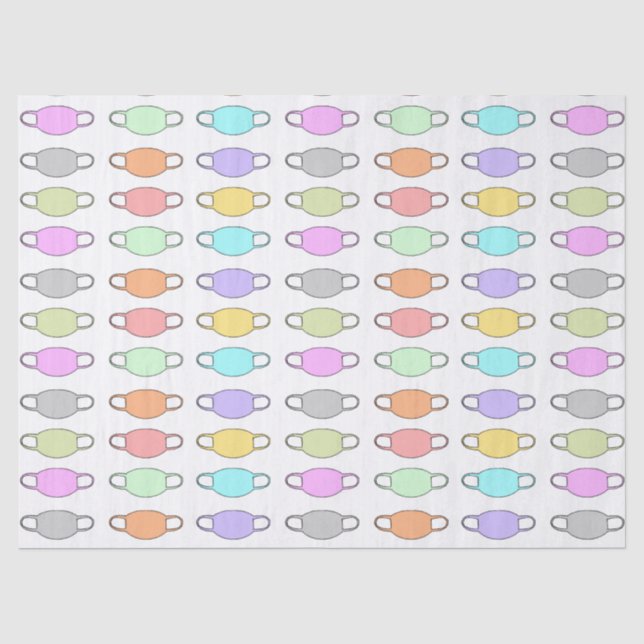 Papier Mousseline Motif du masque facial Pastel (Recto)