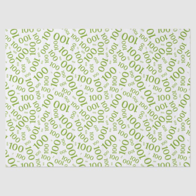 Papier Mousseline motif du numéro vert/blanc Random (Recto)
