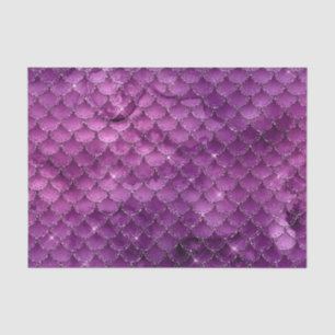Papier Mousseline Motif écailles de sirène ombré violet glamour