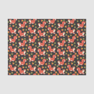 Papier Mousseline Motif écureuil et feuille d'automne