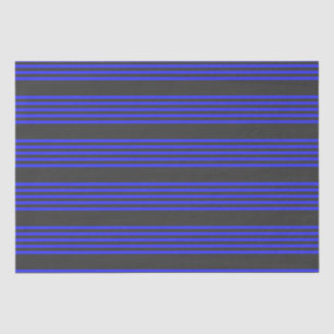 Papier Mousseline Motif électrique bleu et charbon cinq bandes