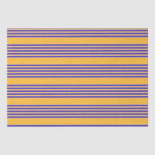 Papier Mousseline Motif électrique bleu et jaune cinq bandes