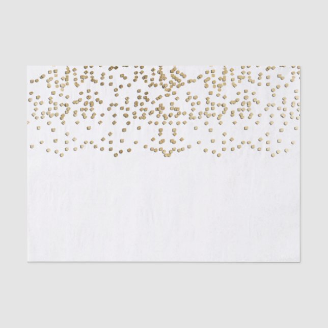 Papier Mousseline Motif élégant de confettis d'or de Faux (Recto)