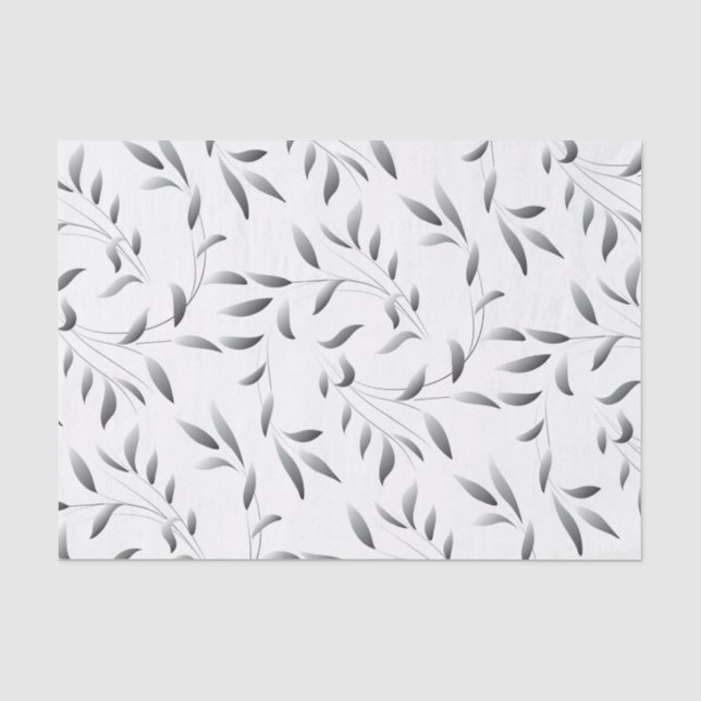 Papier Mousseline Motif élégant de feuille de saule (Recto)
