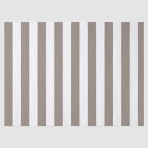 Papier Mousseline Motif élégant rayé taupe et blanc