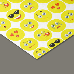Papier Mousseline Motif Emojis