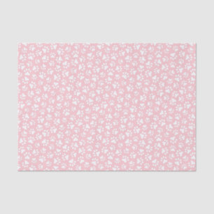 Papier Mousseline Motif empreinte de patte blanc arrière - plan rose