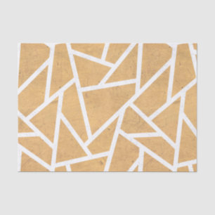 Papier Mousseline Motif en mosaïque jaune et blanc