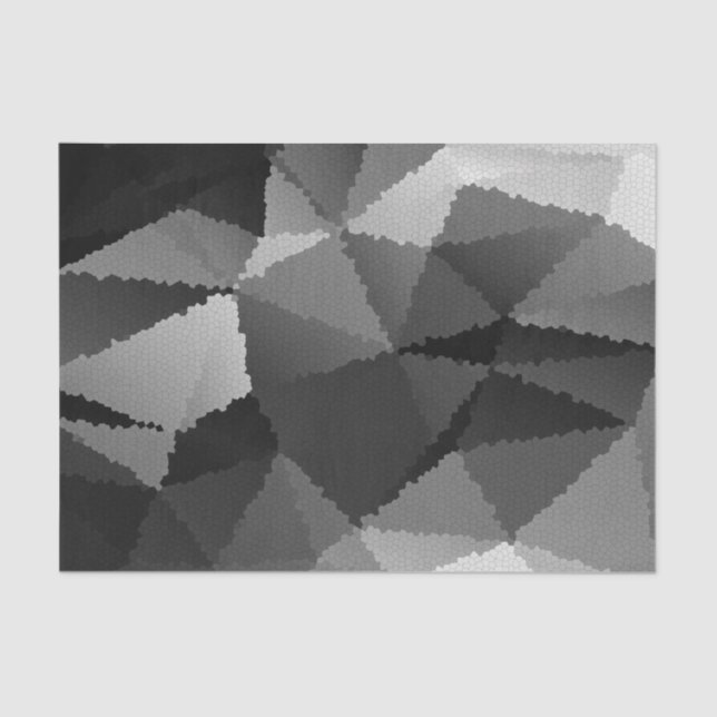 Papier Mousseline Motif en mosaïque noire et blanche (Recto)