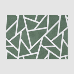 Papier Mousseline Motif en mosaïque verte et blanche