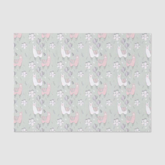 Papier Mousseline Motif en pastel de lama (Recto)