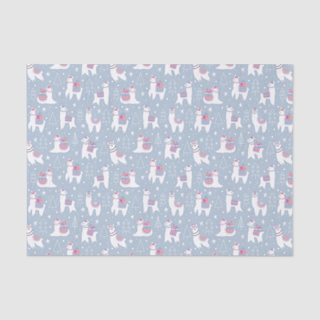 Papier Mousseline Motif en pastel de lama d'hiver (Recto)